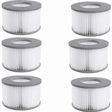 Paquete de 6 cartuchos de filtro de repuesto para piscinas hinchables y jacuzzis, elementos filtrantes de agua de malla fina y duradera.