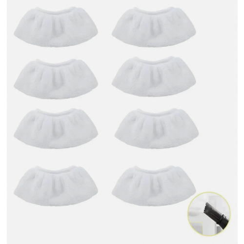 8 Pack Steam Cleaner Microfiber Covers Compatible with Easyfix SC1 SC2 SC3 SC4 SC5 SC7 Replacement Mop Cloth Set White