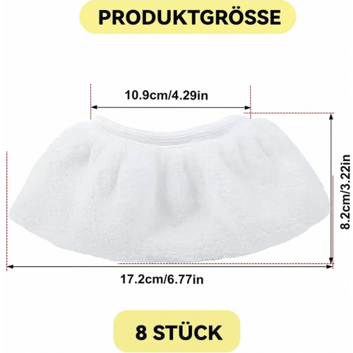 8 Pack Steam Cleaner Microfiber Covers Compatible with Easyfix SC1 SC2 SC3 SC4 SC5 SC7 Replacement Mop Cloth Set White 1