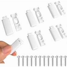 12 Pack Pleated Blind Spare Parts Clamp Brackets, Tension Shoes, Mounting Holders for Adhesive Brackets and Front Plates, White, N