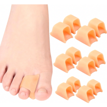 Set van 12 gel teenrichters en -scheiders voor hamertenen, kromme tenen, klauwtenen en hallux valgus, inclusief zachte, comfortabele steunmouwen.