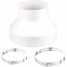 Adattatore per condotto da 150 mm a 100 mm con 2 fascette stringitubo in acciaio inox, connettore riduttore universale per condotti di ventilazione