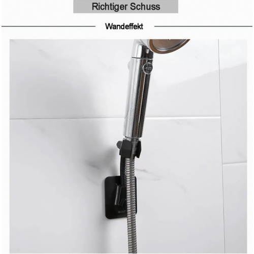 Shower Head Holder, No Drilling, 360 Degree Adjustable, Bathroom Accessory, Black Wall Mount Bracket 1