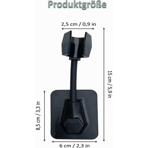 Shower Head Holder, No Drilling, 360 Degree Adjustable, Bathroom Accessory, Black Wall Mount Bracket 2