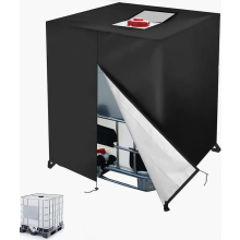 IBC-säiliön suojapeite 1000 litralle, 420D vedenpitävä, pölytiivis ja UV-suojattu suojapeite vetoketjulla, 120 x 100 x 116 cm