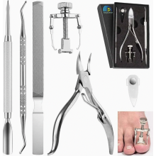 Set voor de verzorging van ingegroeide teennagels, professionele nagelverzorgingsset, 6-delige premium roestvrijstalen manicure- en pedicureset, nag