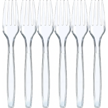 Disposable Plastic Forks, 100 Count, 6 Inch, Clear, Durable, Matte Grip, Ideal for Birthdays, BBQs, Weddings and Everyday Events