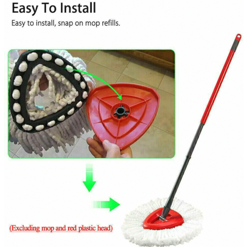 5 Pack Triangle Mop Head Replacement Set, Microfibre Easy Wring Turbo Refill Heads for Cleaning, Durable and Reusable Mop Refills 1