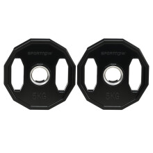 Olympic Weight Plates Set, 2"/5cm Holes, for Home Gym Weight Lifting Strength Training, 2 x 5kg, Black