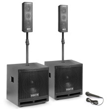 Vonyx VX1000BT 1000W Column Array Speaker Set - Active Powered PA Speakers