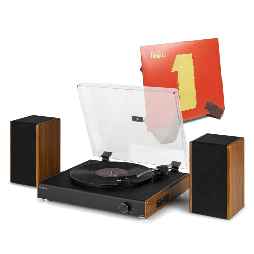 Audizio RP335 Record Player with Bluetooth, Stereo Speaker System & Vinyl Stand