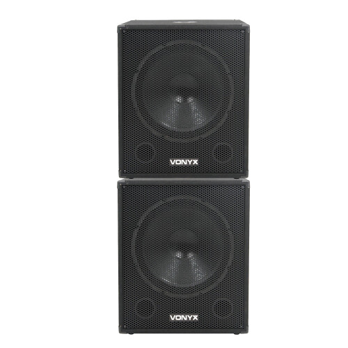 Vonyx SWA18 18" Active Subwoofer Pair - 2000W DJ PA Disco Bass Speakers