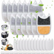 Set van 12 filters voor een kattenwaterfontein van 4 liter, inclusief 12 voorfiltersponzen en 12 pompsponzen, vervangingsfilterset voor huisdieren.