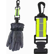 Reflexný držiak na rukavice s kovovou sponou, upevnenie na opasok na rukavice, uteráky a masky, odolné bezpečn