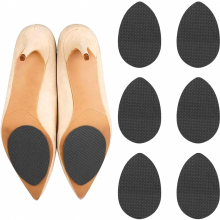 Set van twee zelfklevende rubberen antislipzolen voor schoenen, voor extra grip, geluidsreductie en hielbescherming voor hoge hakken en sneakers.