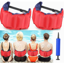 Paquete de 2 cinturones inflables de entrenamiento de natación, ayuda ajustable para nadar para niños y adultos, soporte para deportes acuát
