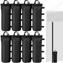 Sacos de arena para cenador de 8 piezas, 50 x 15 cm, sacos lastrados para patas de tienda de campaña, sacos de arena de tela Oxford 800D con