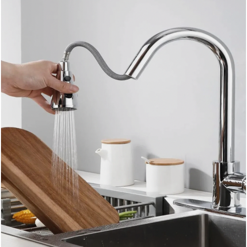 3 Spray Kitchen Faucet Replacement Pull Out Spray Head, Sink Sprayer Replacement Head, Chrome Faucet Attachment for Kitchen and Ba 2