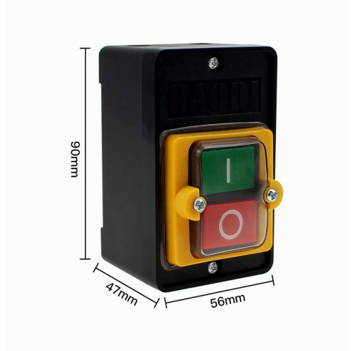 2 Pcs Machine Switch Push Button AC 220V 380V 10A On Off Push Button Plastic Safety Switch with Waterproof Dustproof Box for Grind 1