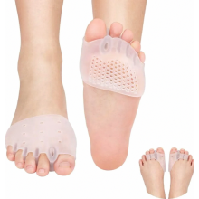 Set van 2 paar siliconen teenspreiders: 3-gaats teenspreiders voor hallux valgus en 5-gaats teenspreiders voor de grote teen ter verlichting van kla
