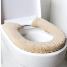 WC-Sitz Cover Dicker Kissen Pads antibakteriell Luxus Toiletten Warm WC Sitzbezüge Warm WC-Sitz Matte Super Warm Universal, beige