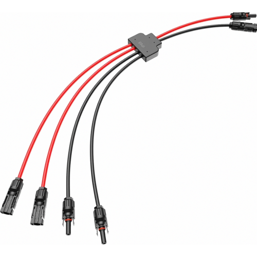 Solar Panel Y Branch Parallel Connector Cable, 30A 1000V 6mm2 2 to 4 Splitter Extension Lead for PV System Connection