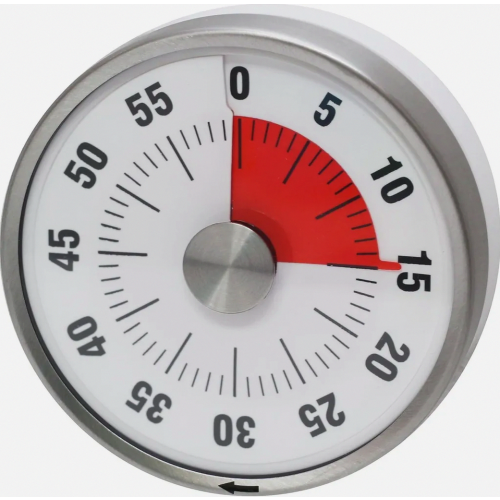 Magnetic Stainless Steel Kitchen Timer, 60-Minute Mechanical Countdown Timer with Loud Alarm for Cooking, Baking and Learning