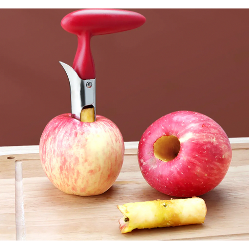 Apfelentkerner Apfelkernausstecher Edelstahl Apple oder Pear Entkerner Entfernermit Core mit scharfer gezackter Klinge Angle Handle Red 1