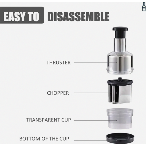 Classic Rotating Blade Chopper Quickly and Efficiently Chops Nuts, Onions, Chocolate and More, Automatic Twisting Design, Compact 2