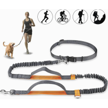 Handsfree hondenriem, heupriem, koppeling, hardloop- en joggingriem met intrekbaar elastisch koord, reflecterende stiksels, voor honden tot