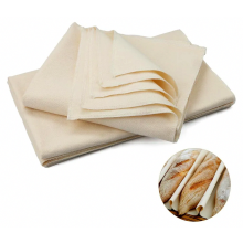 3-Pack Natural Linen Bread Baking Cloth 75 x 45 cm, Cotton Dough Cloth for Proofing, Mixing and Home Baking, Suitable for Families