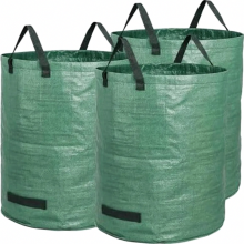 Set van 3 tuinafvalzakken van 272 liter, opvouwbare, stevige polypropyleen zakken voor bladeren, grasmaaisel en groenafval, groot formaat 150 g/m².