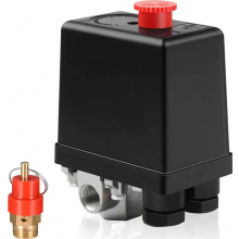 Pressostato per compressore d'aria da 220 V, valvola di controllo del compressore a 4 porte con rilascio rapido della pressione, regolatore di compr
