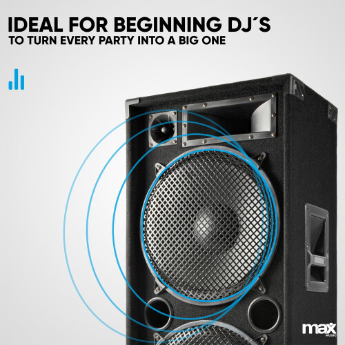 MAX215 Dual 15" Passive DJ PA Speaker Kit with Amplifier - 3000W 2