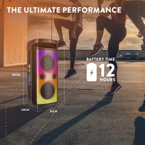 Fenton Pulse160 Bluetooth Party Speaker with Lights, Portable & Splashproof 2