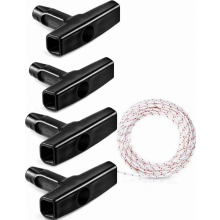 Universeel terugslagstartkoord 10 m x 35 mm met 4 handgrepen, vervangend trekkoord voor grasmaaiers, kettingzagen en waslijnen. Duurzame starter.