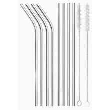 Paquete de 8 pajitas de acero inoxidable de 30 cm con 2 cepillos de limpieza reutilizables, ideales para vasos de 30 oz y 40 oz, metal 304 de grado