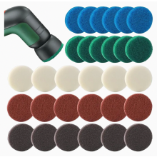 Schoonmaakborstelset, 40 stuks, 5 soorten pads voor keuken, schuim, microvezel en zware reiniging, efficiënt voor huis en tuin