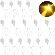 Paquete de 15 miniluces LED blancas cálidas para globos con cuerda, ideales para farolillos de papel y decoraciones de fiestas navideñas y bodas.