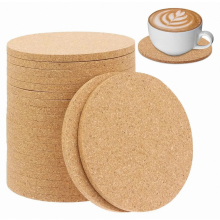 Verpakking van 20 ronde kurken onderzetters, 10 cm, 3 mm dik, hittebestendig, absorberend, herbruikbaar, geschikt voor glazen, kopjes, bar en meer.