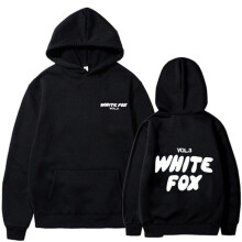 (Black, S) White BlackFoxHoodies Casual Long Sleeve Sweatshirt Pullover Girls Boys Womens