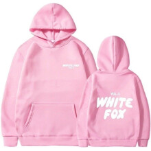 (Pink, M) White BlackFoxHoodies Casual Long Sleeve Sweatshirt Pullover Girls Boys Womens