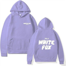 (Light Purple, M) White BlackFoxHoodies Casual Long Sleeve Sweatshirt Pullover Girls Boys Womens