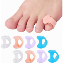 Teenspreiders en teenstrekkers, 8-delige set, 4 kleuren, comfortabele afstandhouders voor overlappende tenen en verlichting van hallux valgus, Prote