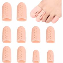 Verpakking van 10 ademende siliconen teenbeschermers beschermen de tenen tegen blaren, eelt en ingegroeide nagels voor dagelijks comfort.