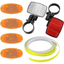7 Pack Bicycle Spoke Reflectors, StVZO Approved Wheel Reflectors and Light Clip Set for Road Bikes, MTB, E-Bikes and Kid