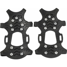 Slip-On Shoe Spikes, 11-Stud Ice Cleats for Winter Walking, Anti-Slip Stretch Traction Crampons, Size M