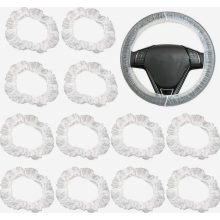 100 Pcs Transparent Plastic Steering Wheel Covers Reusable Universal Car Steering Wheel Protectors Anti Dust Waterproof