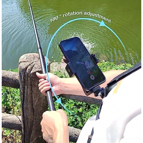 Multi-Function Adjustable Phone Chest Mount Clip Holder for Action Camera and Smartphone, Hands Free Selfie Support, Spo 2