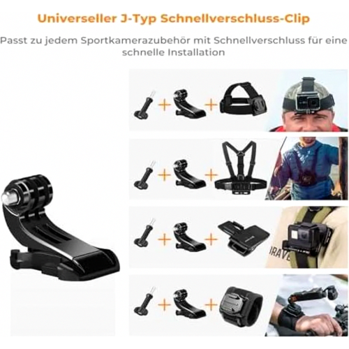 Action Camera Accessory Kit, Chest Strap, Backpack Strap Mount, Shoulder Strap Holder, 360 Degree Rotating Head Strap an 1